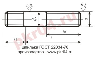 шпилька ГОСТ 22034-76 производство ПКР