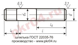 шпилька ГОСТ 22035-76 производство ПКР