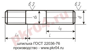 шпилька ГОСТ 22036-76 производство ПКР