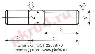шпилька ГОСТ 22038-76 производство ПКР