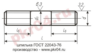 шпилька ГОСТ 22043-76 производство ПКР