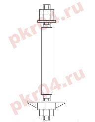 Болт фундаментный тип 2 исполнение 3 ГОСТ 24379.1-80 производство - www.pkr-zavod.ru