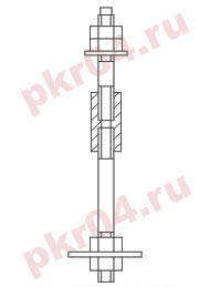 Болт фундаментный тип 3 исполнение 1 ГОСТ 24379.1-80 производство - www.pkr-zavod.ru