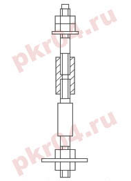 Болт фундаментный тип 3 исполнение 2 ГОСТ 24379.1-80 производство - www.pkr-zavod.ru