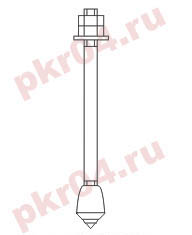 Болт фундаментный тип 6 исполнение 2 ГОСТ 24379.1-80 производство - www.pkr-zavod.ru