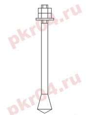 Болт фундаментный тип 6 исполнение 3 ГОСТ 24379.1-80 производство - www.pkr-zavod.ru